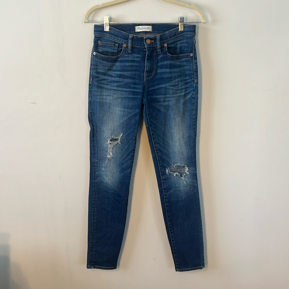 Madewell Women’s Distressed Blue Skinny Jeans Classic Staple Wardrobe Size 27